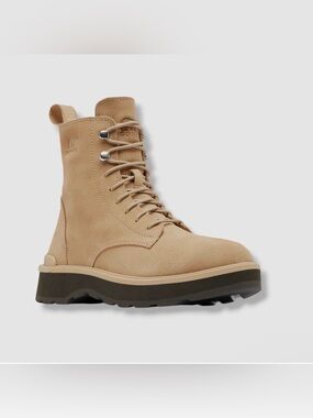 Sorel Beige/Tan Suede Lace-Up Combat Boot